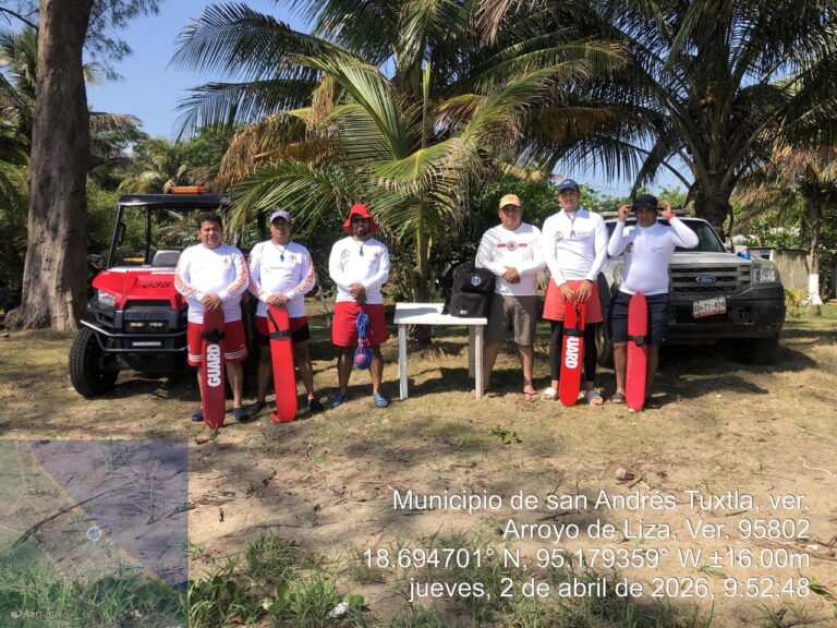 Exhorta PC Municipal a seguir recomendaciones durante visita a playas de San Andrés Tuxtla 